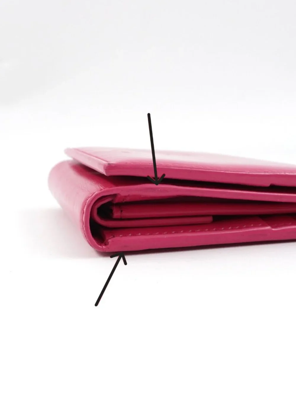 Saint Laurent Women's Trifold Wallet In Smooth Pink Leather With Gold Accents - Picture 10 of 15